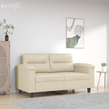 vidaXL 2 személyes krémszínű műbőr kanapé 120 cm