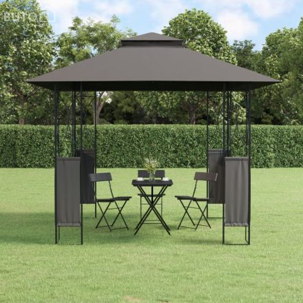 vidaXL antracitszürke acélpavilon tetővel 300 x 300 x 270 m