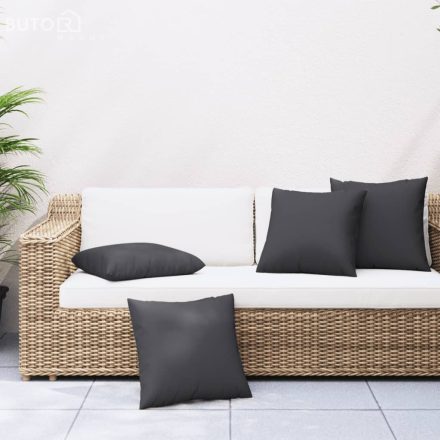 vidaXL 4 db fekete szövet kanapépárna 60 x 60 cm