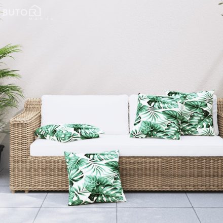 vidaXL 4 db levélmintás szövet kanapépárna 60 x 60 cm