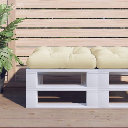 vidaXL krémszínű szövet raklappárna 58 x 58 x 10 cm
