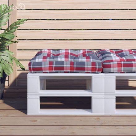 vidaXL piros kockás szövet raklappárna 58 x 58 x 10 cm