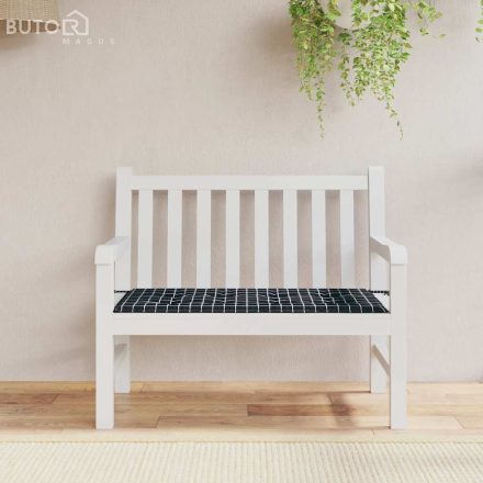 vidaXL fekete kockás oxford-szövet kerti padpárna 120x50x4 cm