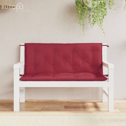 vidaXL 2 db borvörös oxford szövet kerti padpárna 120 x 50 x 7 cm