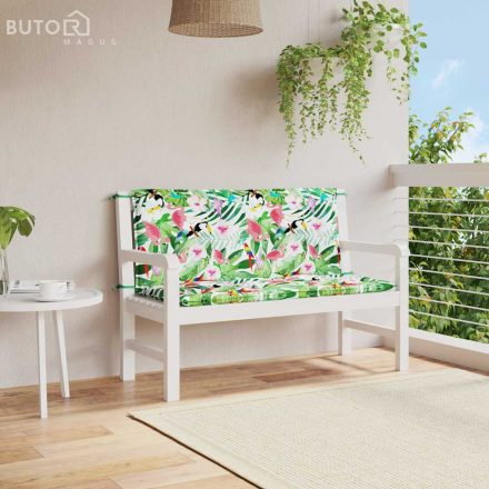 vidaXL 2 db többszínű szövet kerti padpárna 120 x 50 x 7 cm