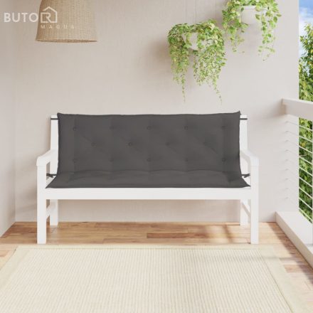 vidaXL 2 db antracit oxford szövet kerti padpárna 150 x 50 x 7 cm