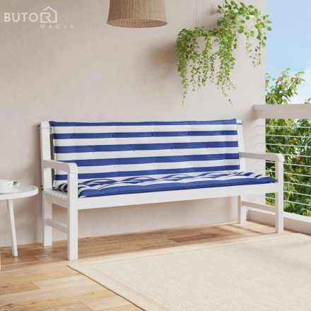 vidaXL 2 db kék és fehér csíkos szövet kerti padpárna 150 x 50 x 7 cm