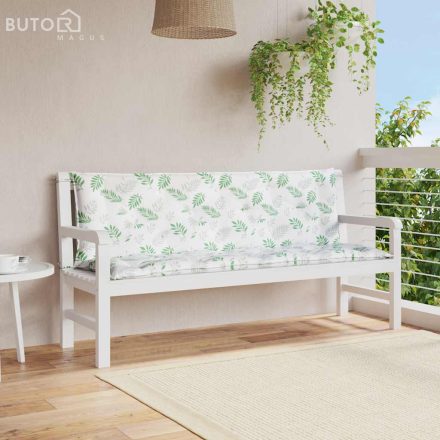 vidaXL 2 db levélmintás szövet kerti padpárna 150 x 50 x 7 cm