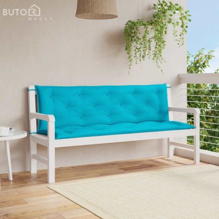 vidaXL 2 db türkizkék szövet kerti padpárna 150 x 50 x 7 cm
