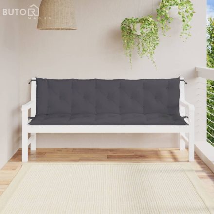 vidaXL 2 db antracit oxford szövet kerti padpárna 180 x 50 x 7 cm