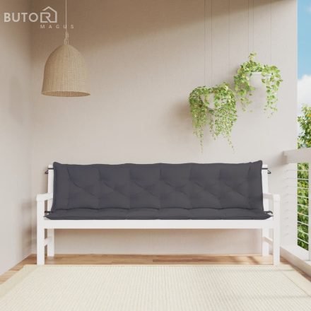 vidaXL 2 db antracit oxford szövet kerti padpárna 200 x 50 x 7 cm
