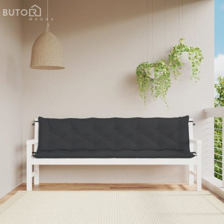 vidaXL 2 db fekete oxford szövet kerti padpárna 200 x 50 x 7 cm