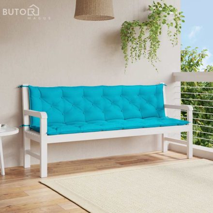vidaXL 2 db türkizkék szövet kerti padpárna 200 x 50 x 7 cm