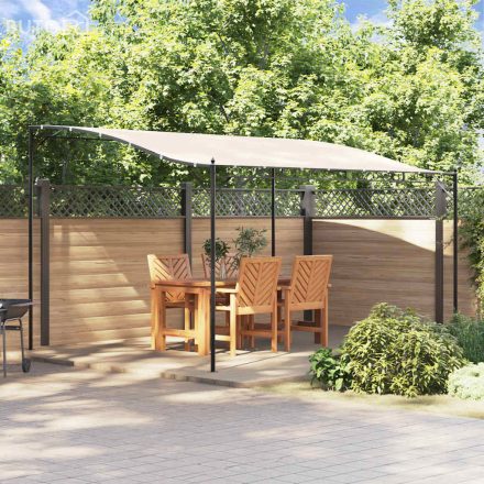 vidaXL krémszínű szövet és acél pavilon 4 x 3 m 180 g/m²