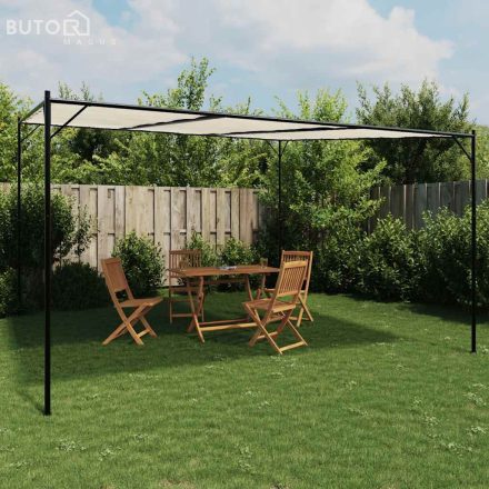 vidaXL fehér szövet és acél pavilon 4 x 4 m 180 g/m²