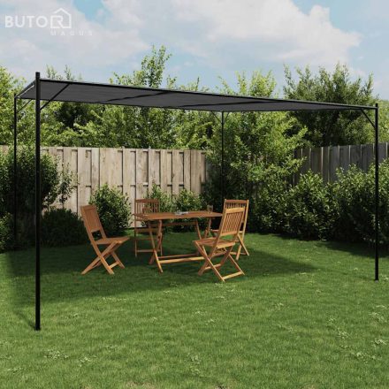 vidaXL antracitszürke szövet és acél pavilon 4 x 4 m 180 g/m²