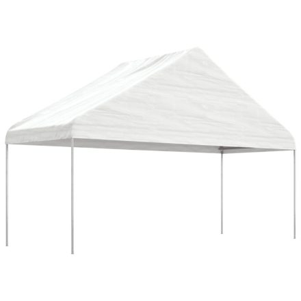  vidaXL fehér polietilén pavilon tetővel 5,88 x 2,23 x 3,75 m