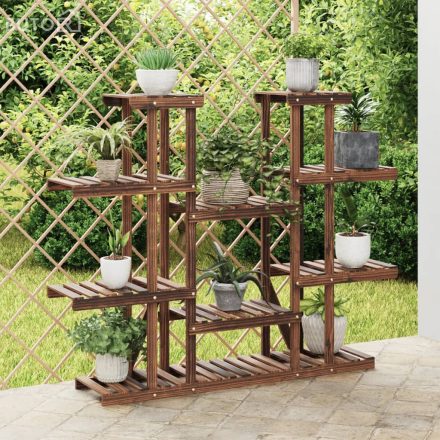 vidaXL tömör fenyőfa virágtartó állvány 110 x 25 x 110,5 cm