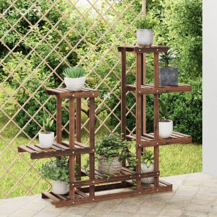 vidaXL tömör fenyőfa virágtartó állvány 95 x 25 x 96 cm