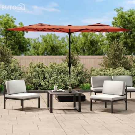 vidaXL terrakotta dupla tetős napernyő 316x240 cm