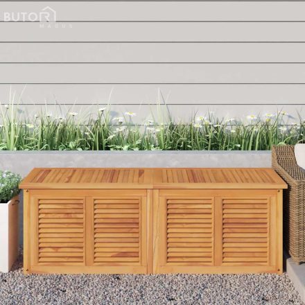 vidaXL tömör tíkfa kerti tárolóláda zsákkal 150 x 50 x 55 cm