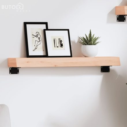 vidaXL kezeletlen tömör tölgyfa fali polc 60x10x6 cm