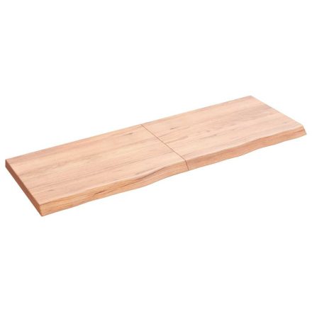 vidaXL világosbarna kezelt tömör tölgyfa fali polc 120 x 40 x (2-4) cm