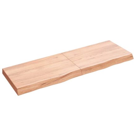 vidaXL világosbarna kezelt tömör tölgyfa fali polc 120 x 40 x (2-6) cm