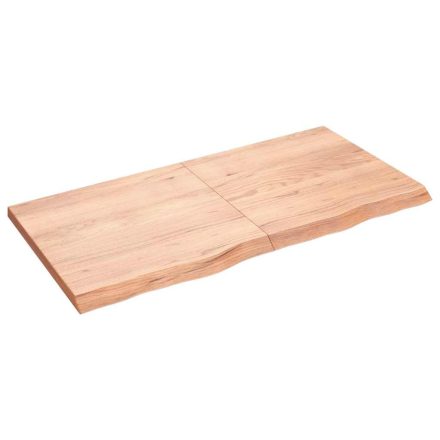 vidaXL világosbarna kezelt tömör tölgyfa fali polc 120 x 60 x (2-4) cm