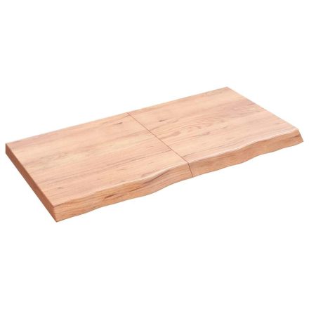 vidaXL világosbarna kezelt tömör tölgyfa fali polc 120 x 60 x (2-6) cm