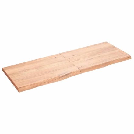 vidaXL világosbarna kezelt tömör tölgyfa fali polc 140 x 50 x (2-4) cm