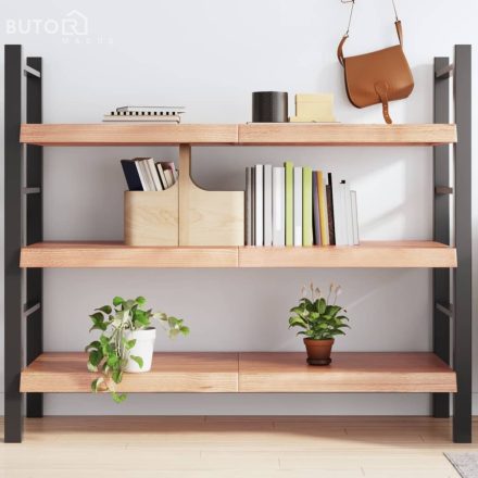 vidaXL világosbarna kezelt tömör tölgyfa fali polc 140 x 50 x (2-6) cm