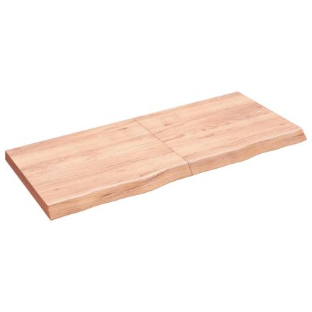 vidaXL világosbarna kezelt tömör tölgyfa fali polc 140 x 60 x (2-6) cm