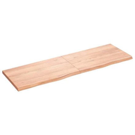 vidaXL világosbarna kezelt tömör tölgyfa fali polc 160 x 50 x (2-4) cm