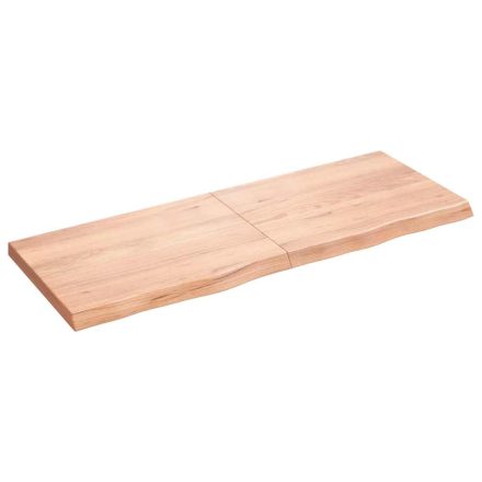 vidaXL világosbarna kezelt tömör tölgyfa fali polc 160 x 60 x (2-6) cm