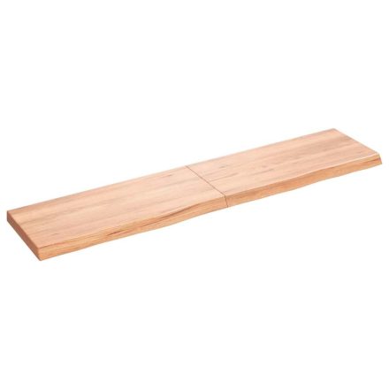 vidaXL világosbarna kezelt tömör tölgyfa fali polc 180 x 40 x (2-6) cm