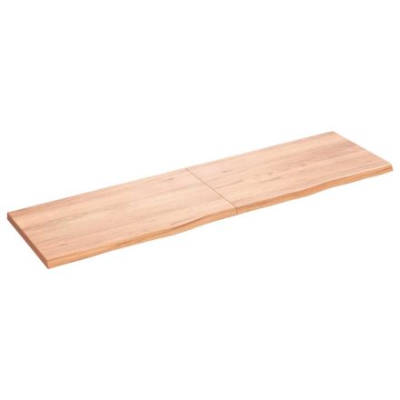 vidaXL világosbarna kezelt tömör tölgyfa fali polc 180 x 50 x (2-4) cm
