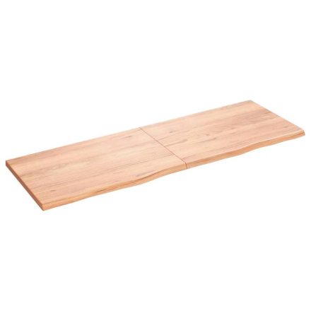vidaXL világosbarna kezelt tömör tölgyfa fali polc 180 x 60 x (2-4) cm