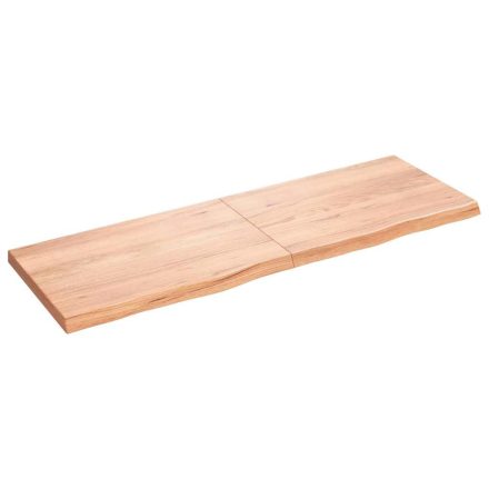 vidaXL világosbarna kezelt tömör tölgyfa fali polc 180 x 60 x (2-6) cm