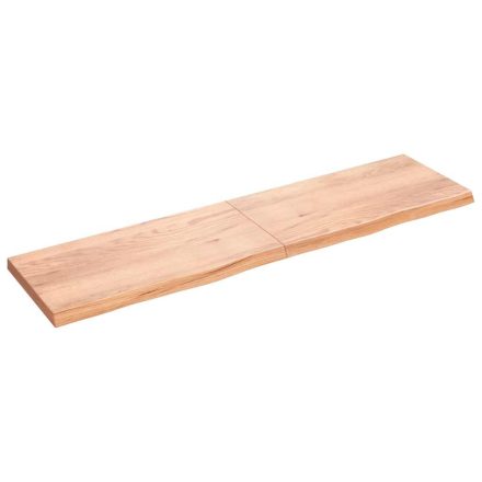 vidaXL világosbarna kezelt tömör tölgyfa fali polc 200 x 50 x (2-6) cm