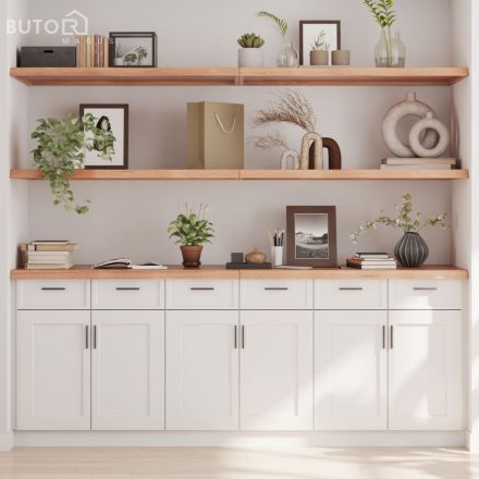 vidaXL világosbarna kezelt tömör tölgyfa fali polc 200 x 60 x (2-4) cm