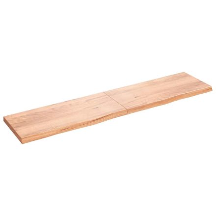 vidaXL világosbarna kezelt tömör tölgyfa fali polc 220 x 50 x (2-6) cm