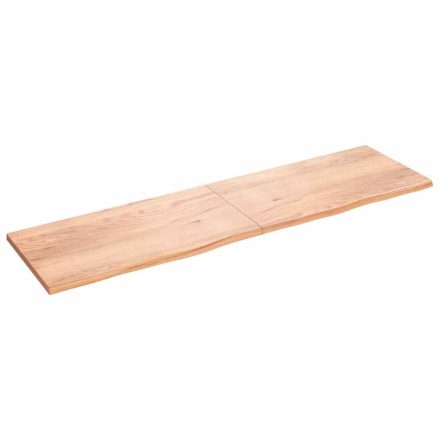 vidaXL világosbarna kezelt tömör tölgyfa fali polc 220 x 60 x (2-4) cm