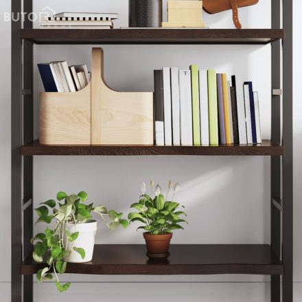 vidaXL sötétbarna kezelt tömör tölgyfa fali polc 80x60x(2-4) cm