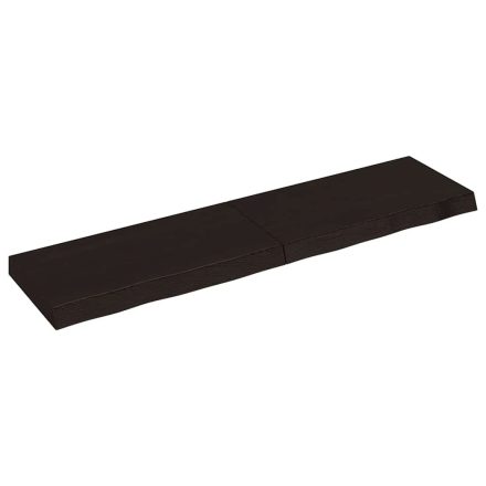 vidaXL sötétbarna kezelt tömör tölgyfa fali polc 120 x 30 x (2-6) cm