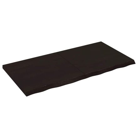vidaXL sötétbarna kezelt tömör tölgyfa fali polc 120 x 60 x (2-4) cm