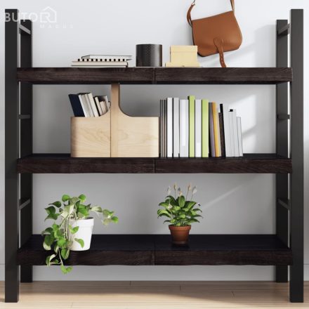 vidaXL sötétbarna kezelt tömör tölgyfa fali polc 120 x 60 x (2-6) cm