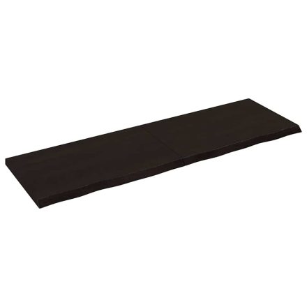 vidaXL sötétbarna kezelt tömör tölgyfa fali polc 160 x 50 x (2-4) cm
