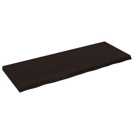 vidaXL sötétbarna kezelt tömör tölgyfa fali polc 160 x 60 x (2-6) cm