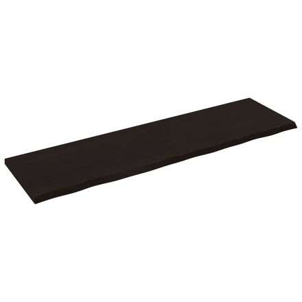 vidaXL sötétbarna kezelt tömör tölgyfa fali polc 180 x 50 x (2-4) cm